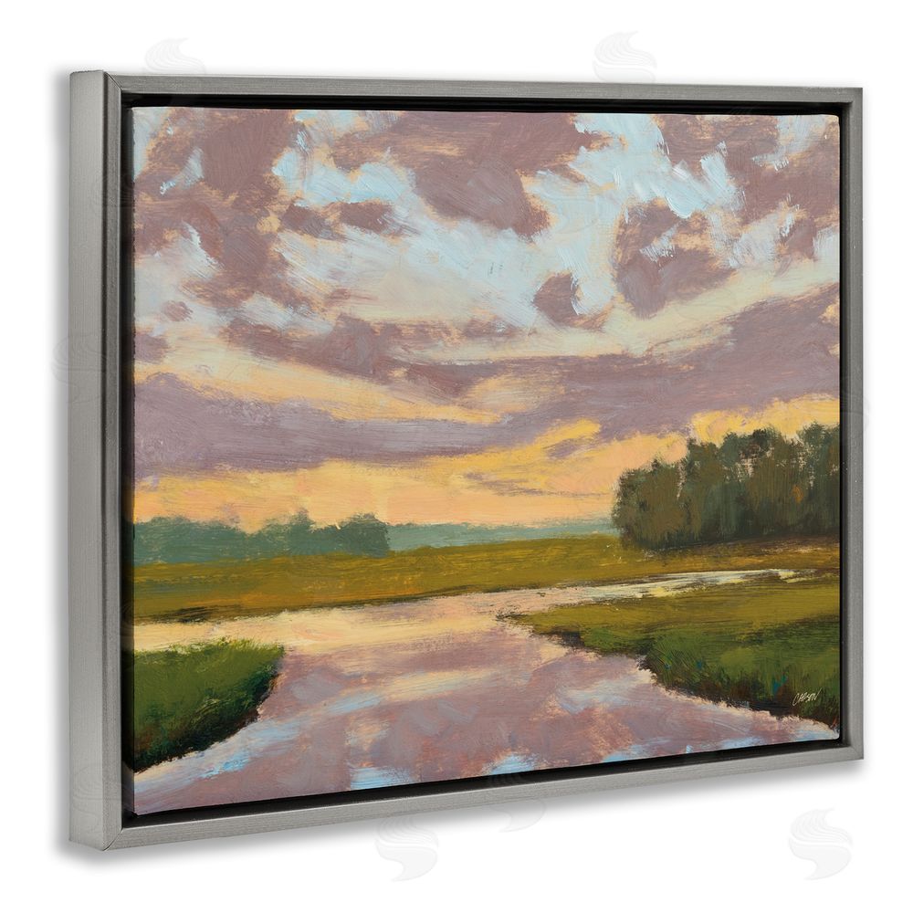 Carson Overstreet Lowcountry Sunset Palette Gray Floating Frame Canvas Wall Art Print