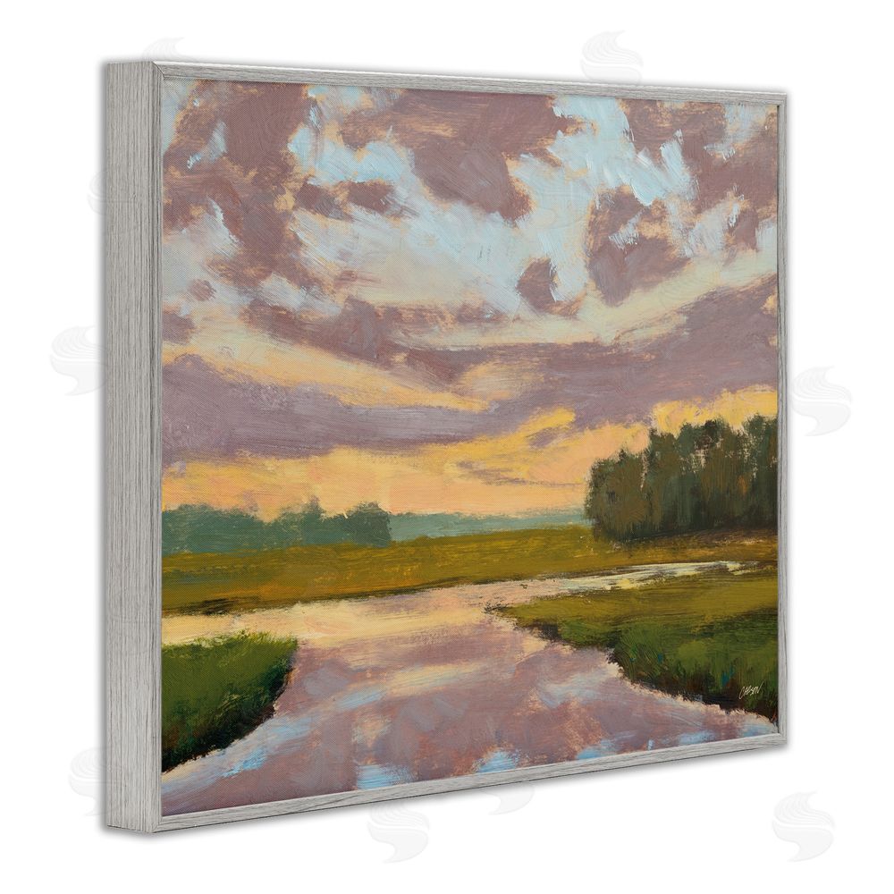 Carson Overstreet Lowcountry Sunset Palette Gray Framed Giclee Wall Art Print