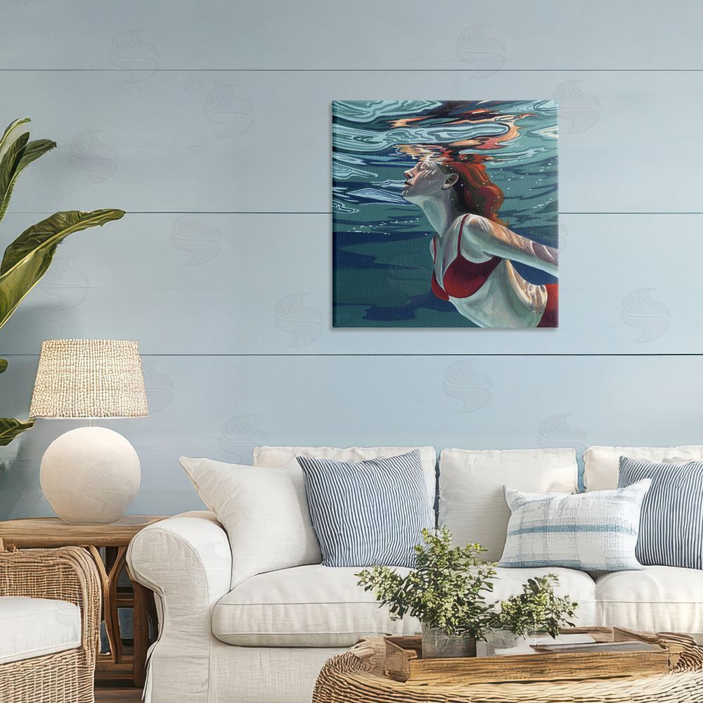 Kate Jarvik Birch Swimming To The Surface Stretched Canvas Wall Art in Room