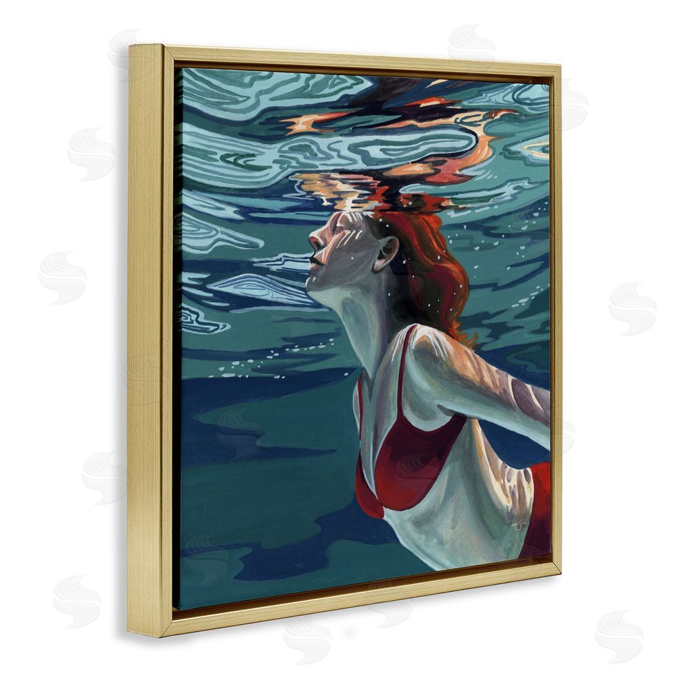 Kate Jarvik Birch Swimming To The Surface Gold Floating Frame Canvas Wall Art Print