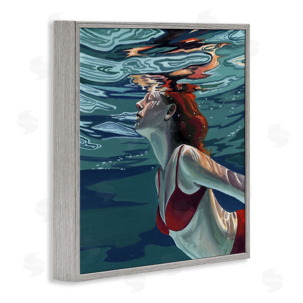 Kate Jarvik Birch Swimming To The Surface Gray Framed Giclee Wall Art Print