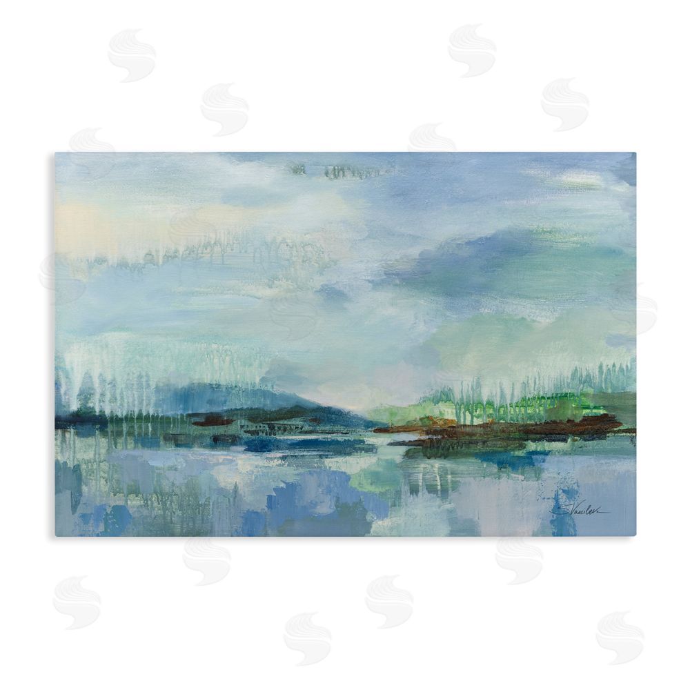 Silvia Vassileva Rain Over The Lagoon Stretched Canvas Wall Art Print