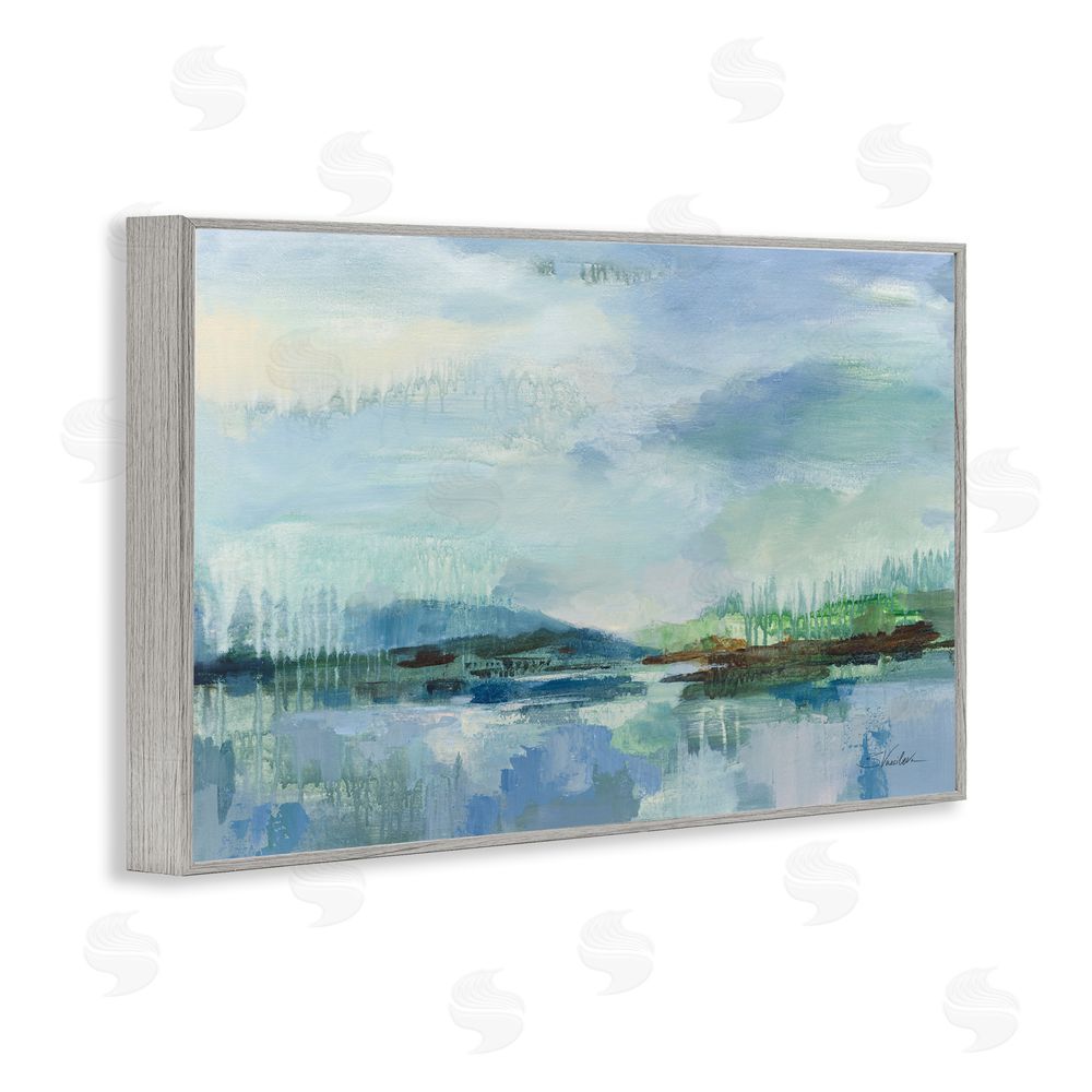 Silvia Vassileva Rain Over The Lagoon Gray Framed Giclee Wall Art Print