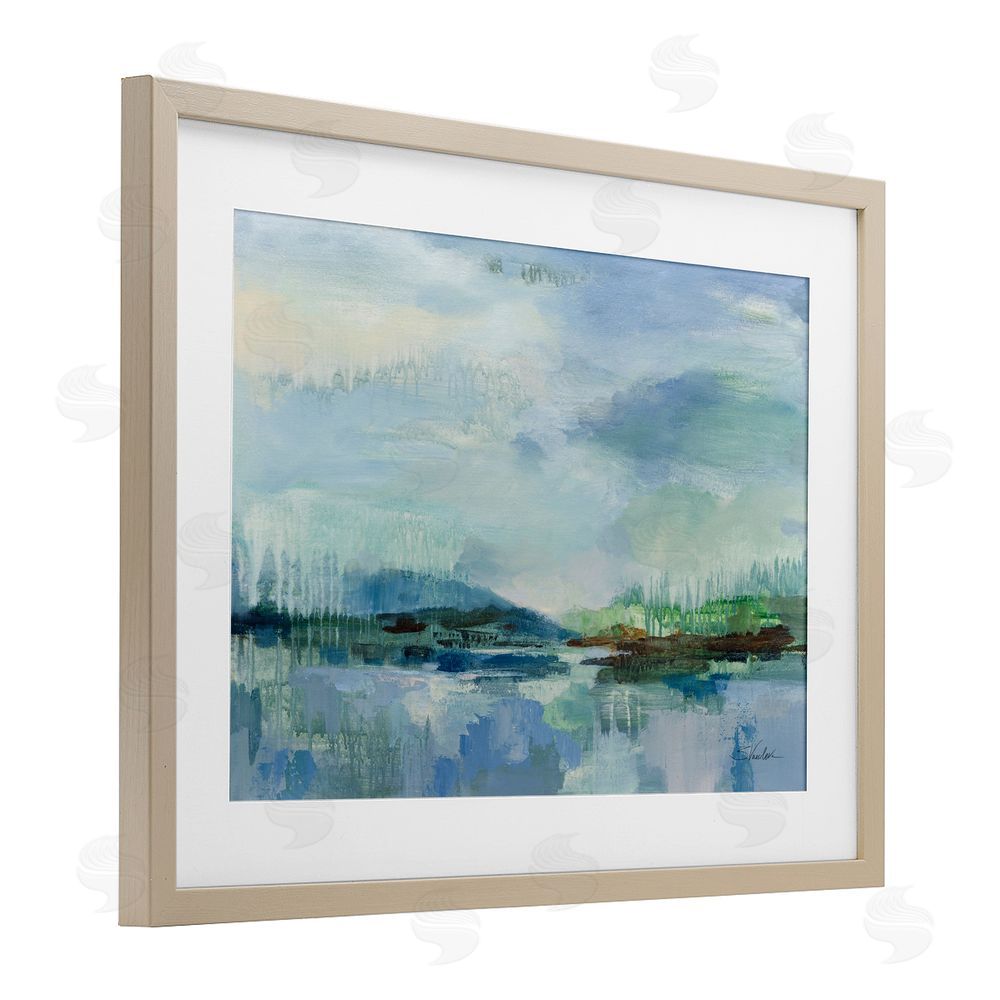 Silvia Vassileva Rain Over The Lagoon Birch Framed Print Under Glass Wall Art