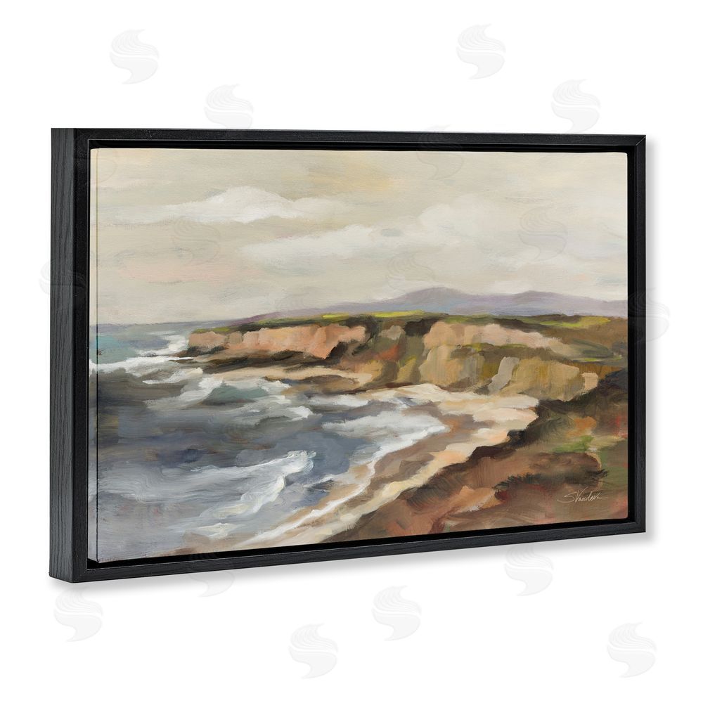 Silvia Vassileva Rocky Coast Expression Black Floating Frame Canvas Wall Art Print