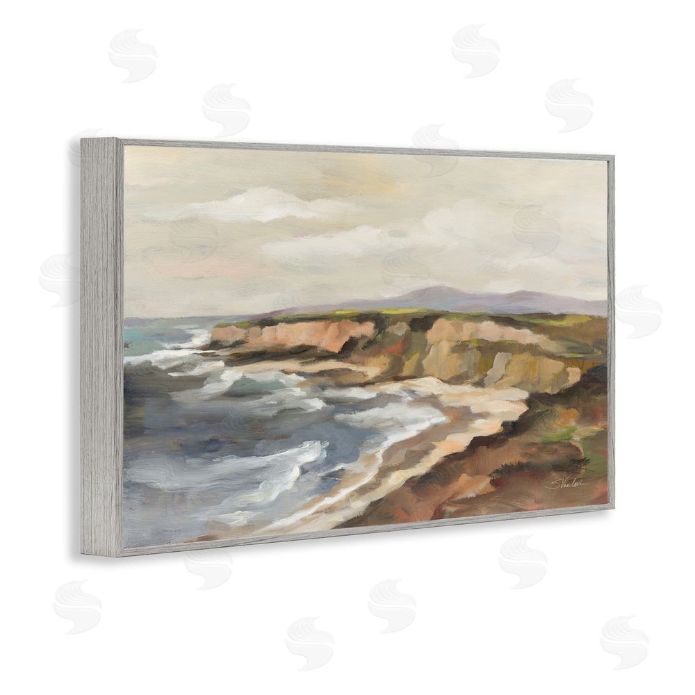Silvia Vassileva Rocky Coast Expression Gray Framed Giclee Wall Art Print