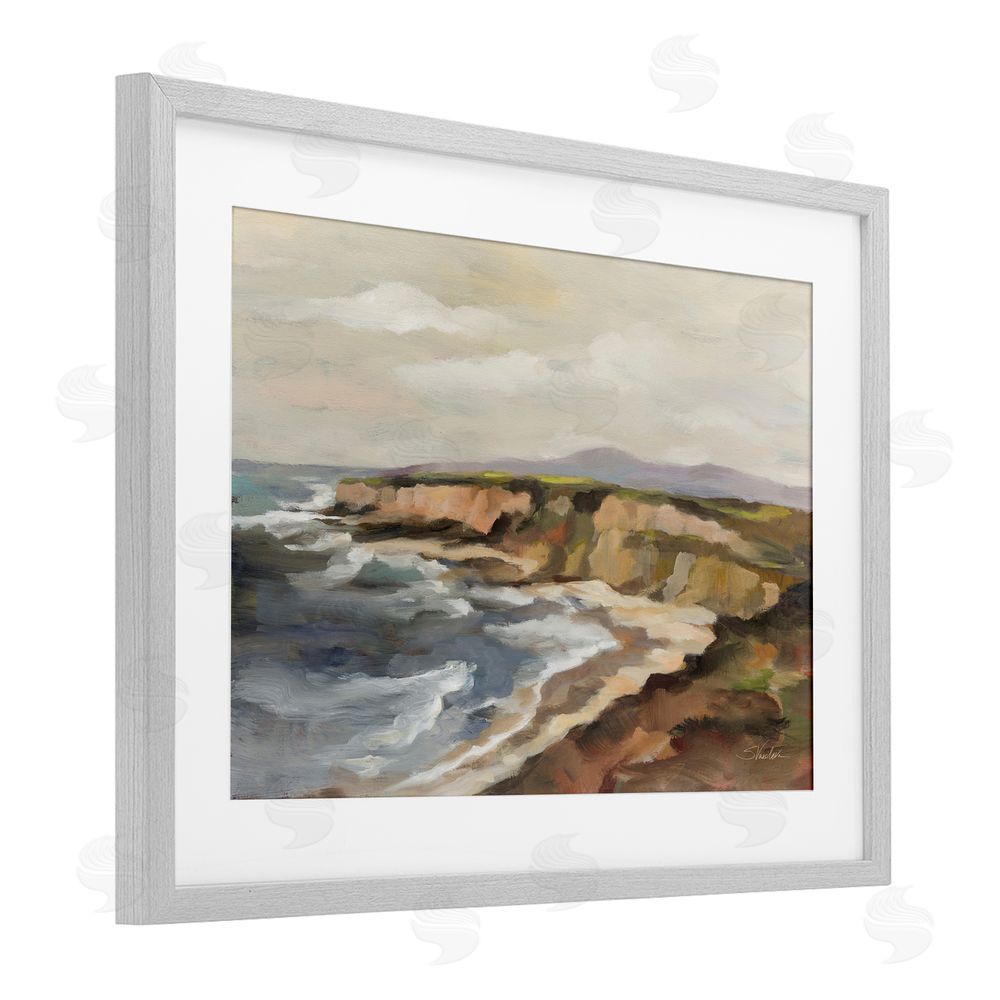 Silvia Vassileva Rocky Coast Expression Gray Framed Print Under Glass Wall Art