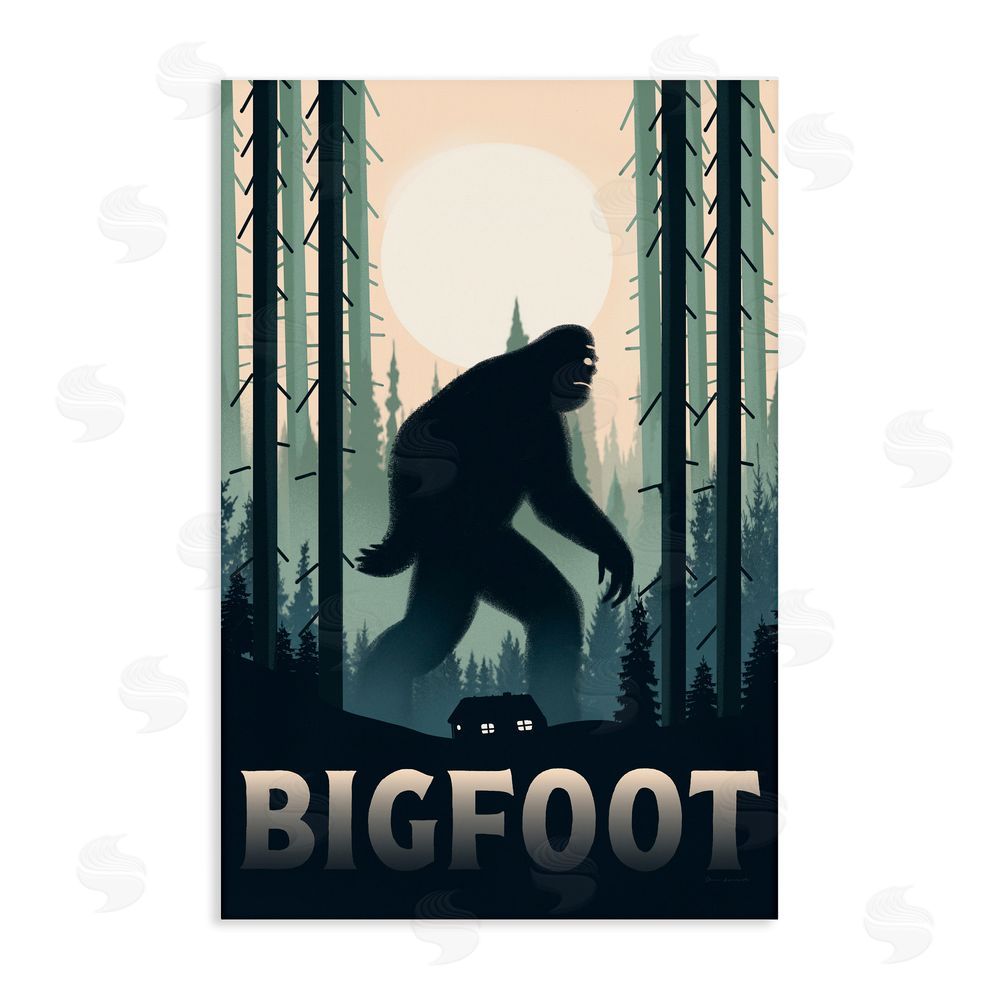 Omar Escalante Forest Creature Cabin in Woods Stretched Canvas Wall Art Print