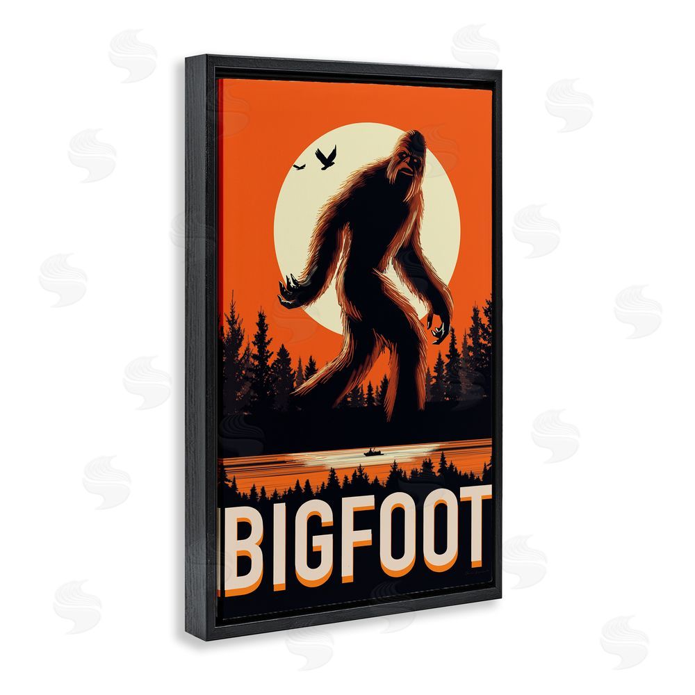 Omar Escalante Mythical Creature Lake Front Black Floating Frame Canvas Wall Art Print