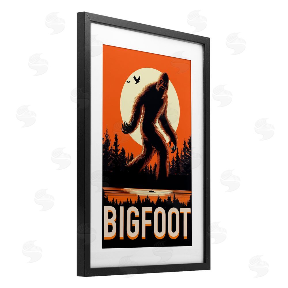 Omar Escalante Mythical Creature Lake Front Black Framed Print Under Glass Wall Art