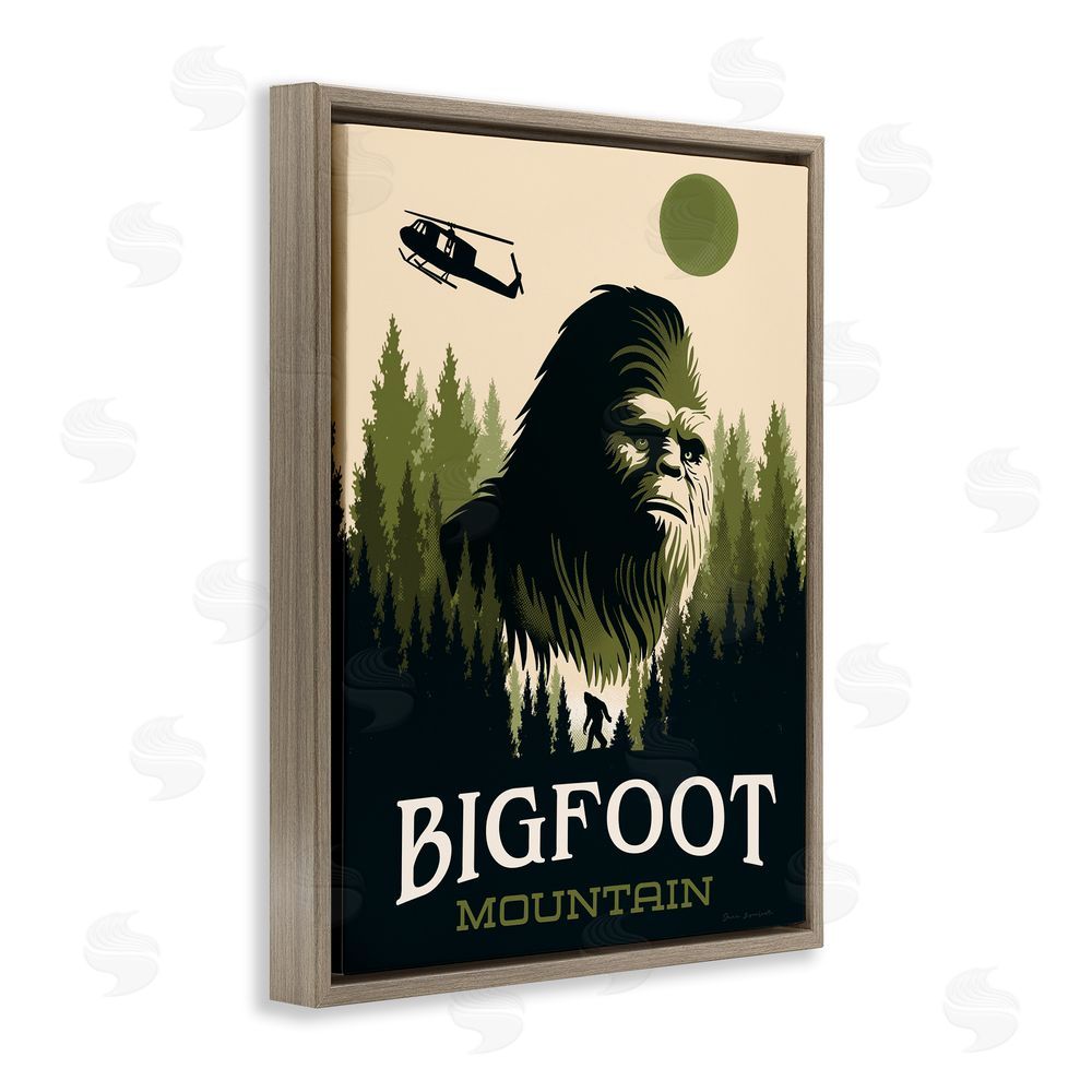 Omar Escalante Bigfoot Mountain Forest Brown Floating Frame Canvas Wall Art Print