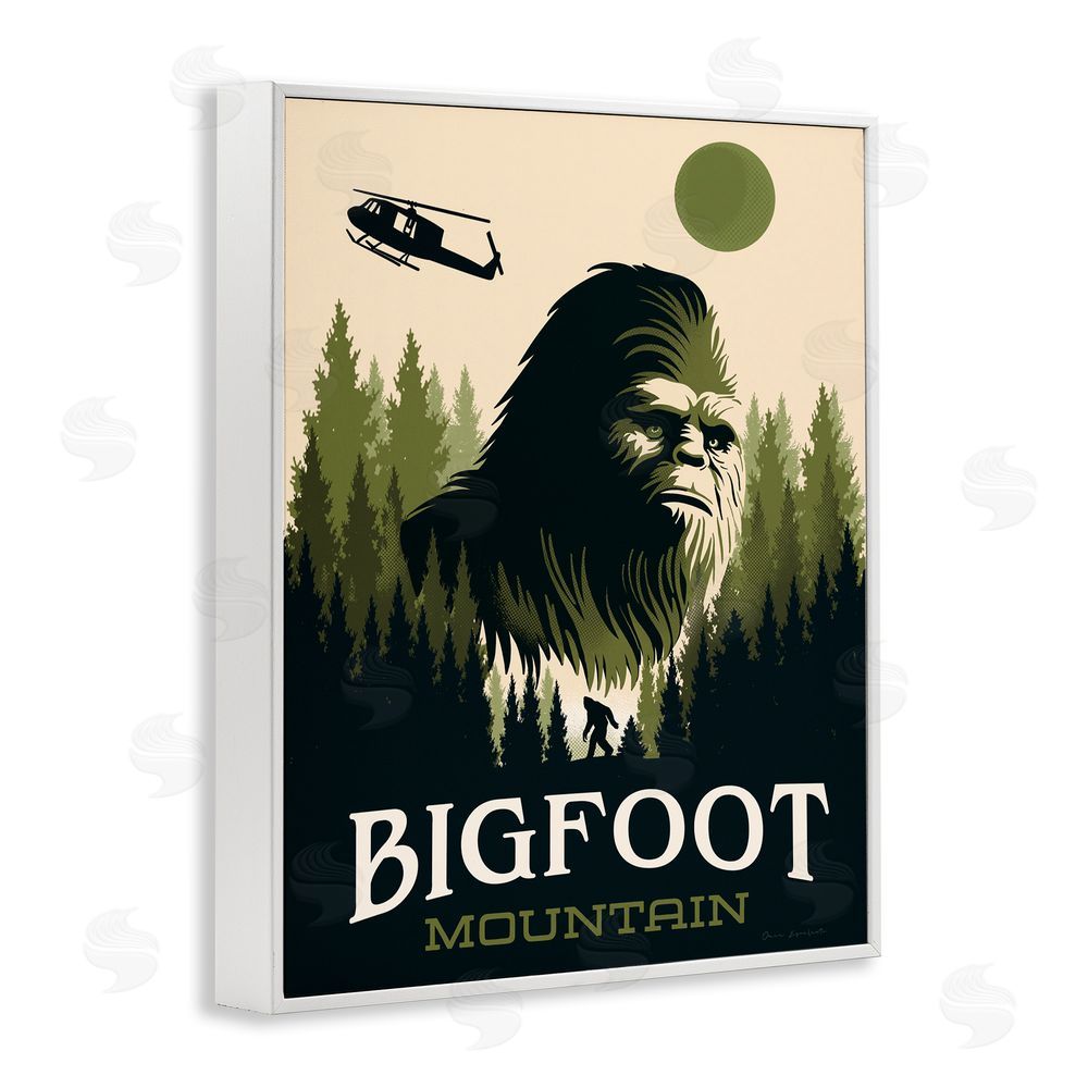 Omar Escalante Bigfoot Mountain Forest White Framed Giclee Wall Art Print