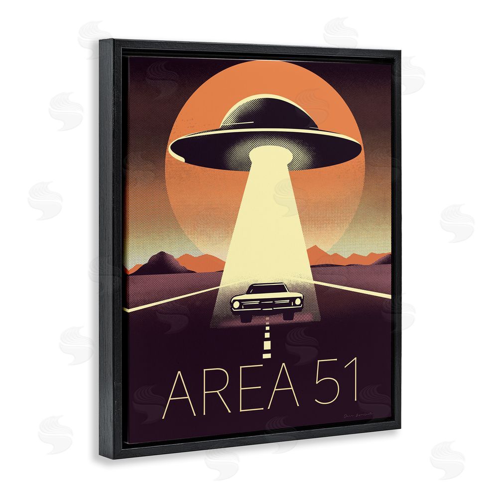Omar Escalante Abduction On The Road Black Floating Frame Canvas Wall Art Print