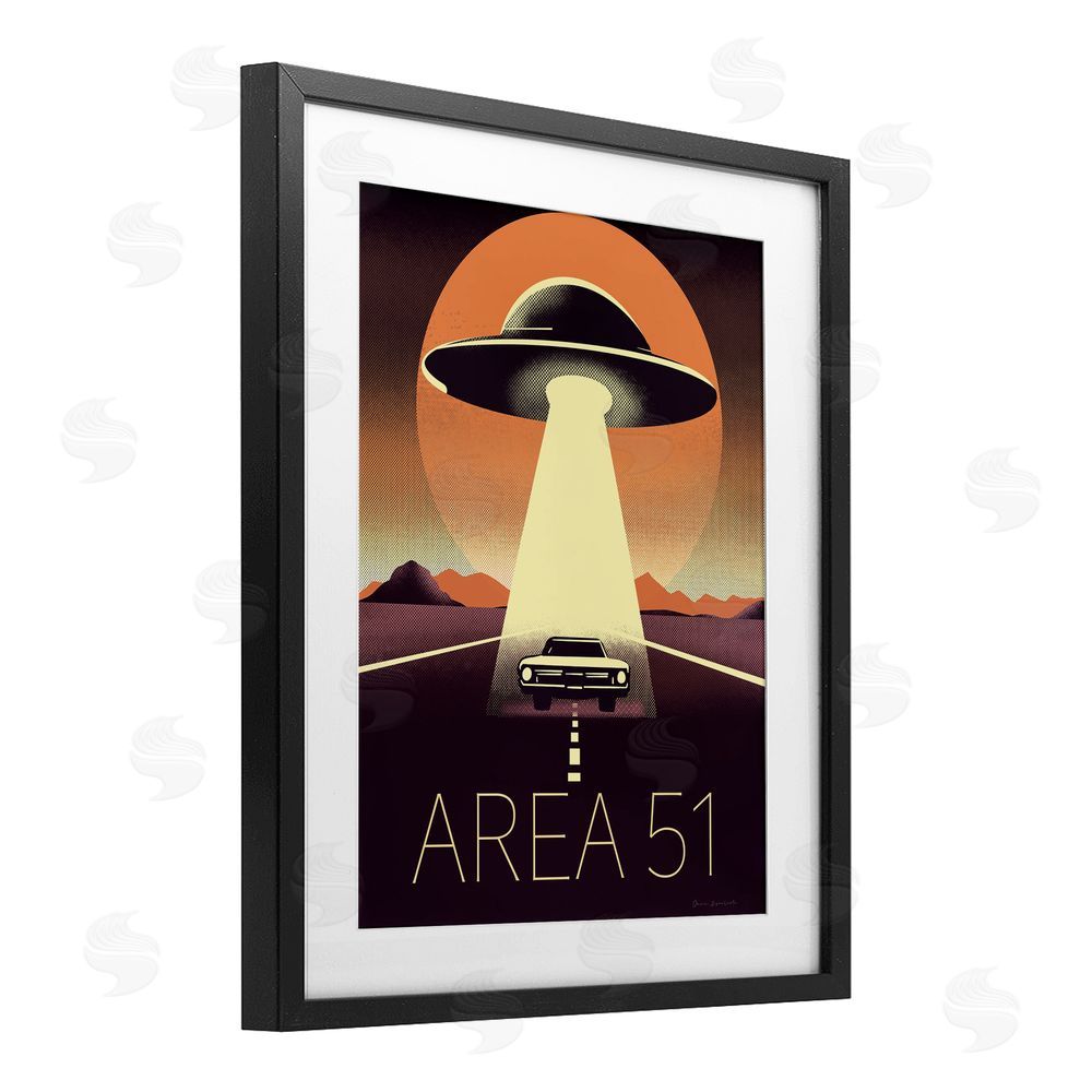 Omar Escalante Abduction On The Road Black Framed Print Under Glass Wall Art