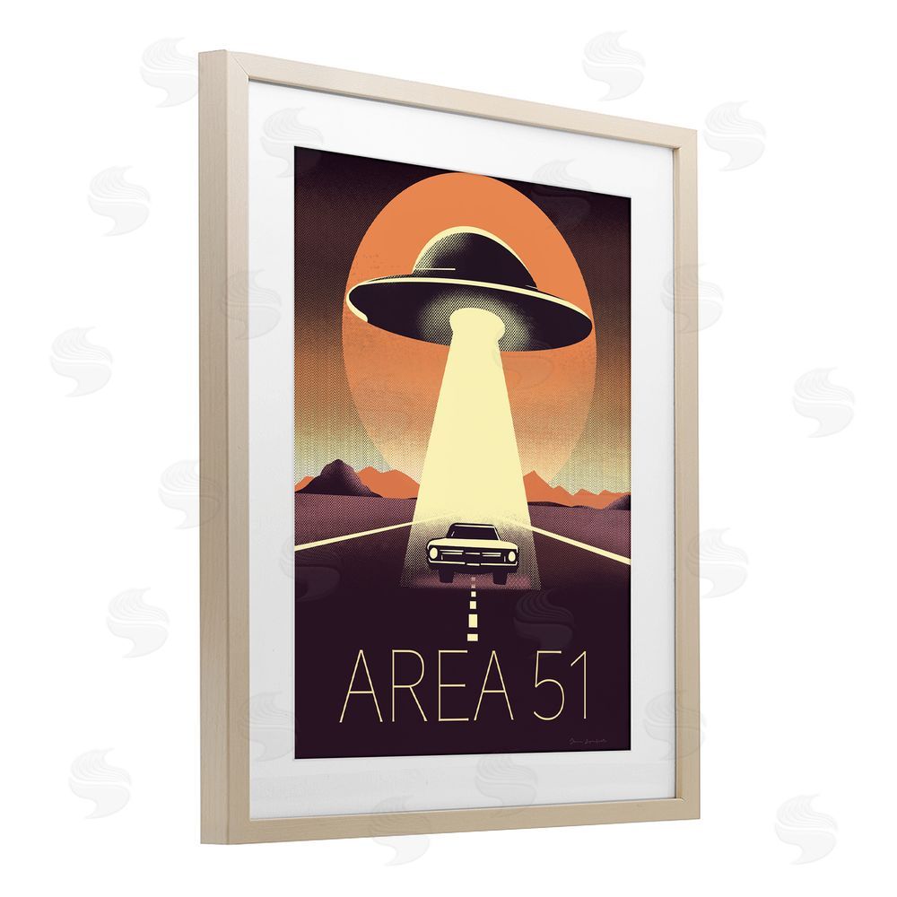 Omar Escalante Abduction On The Road Birch Framed Print Under Glass Wall Art