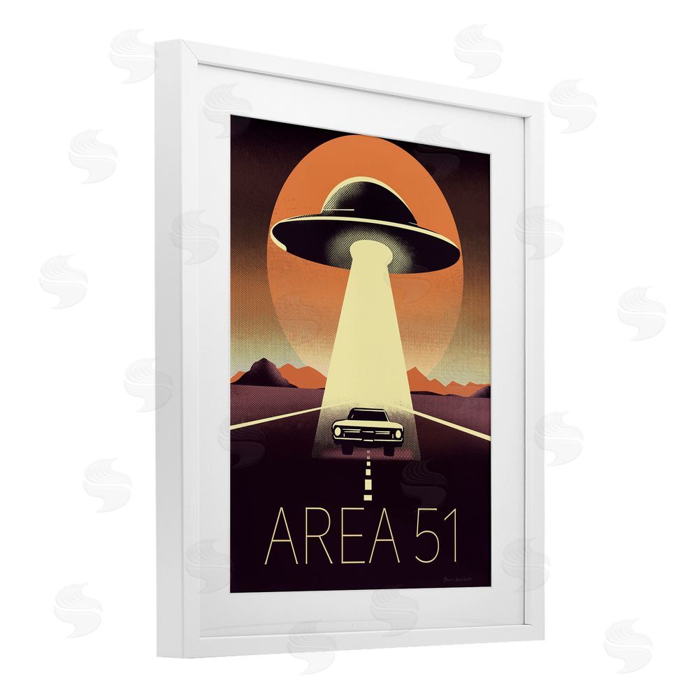 Omar Escalante Abduction On The Road White Framed Print Under Glass Wall Art