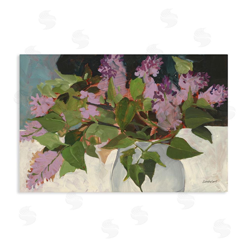 Katherine Lovell June Lilacs Bouquet Stretched Canvas Wall Art Print