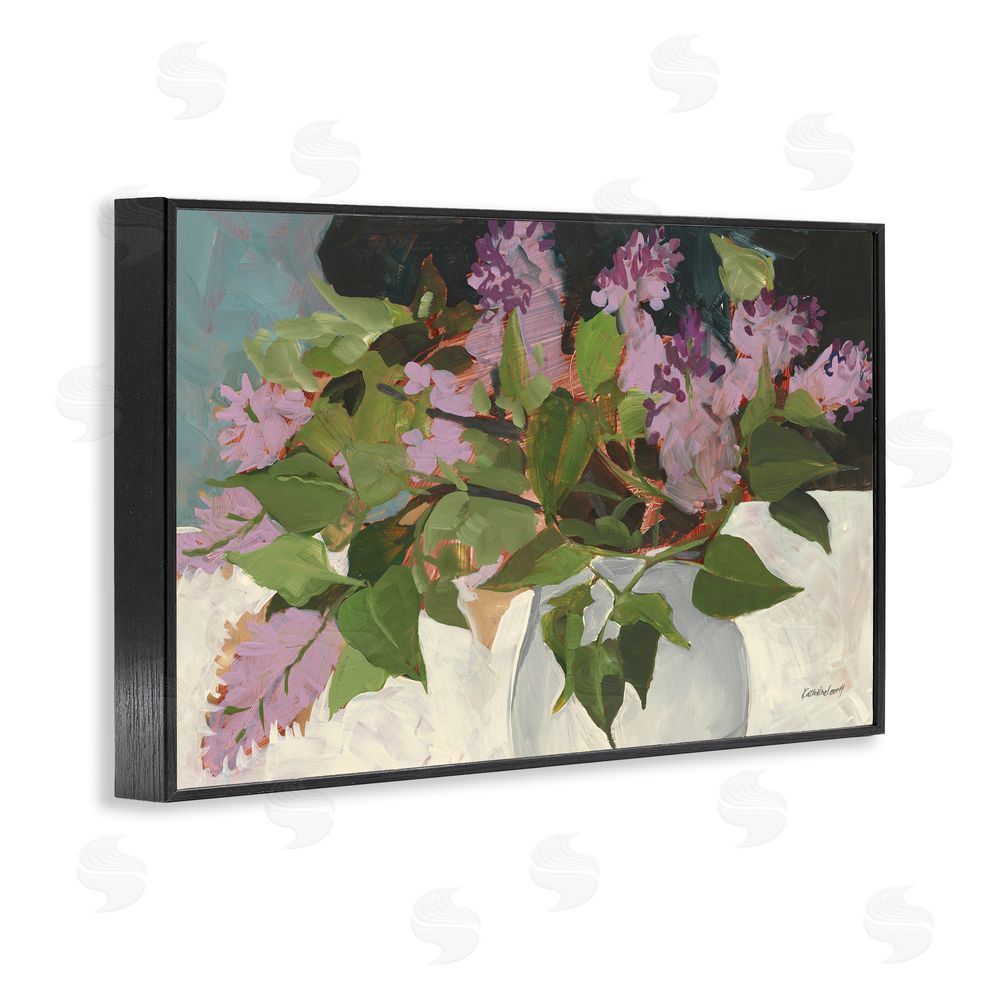Katherine Lovell June Lilacs Bouquet Black Framed Giclee Wall Art Print