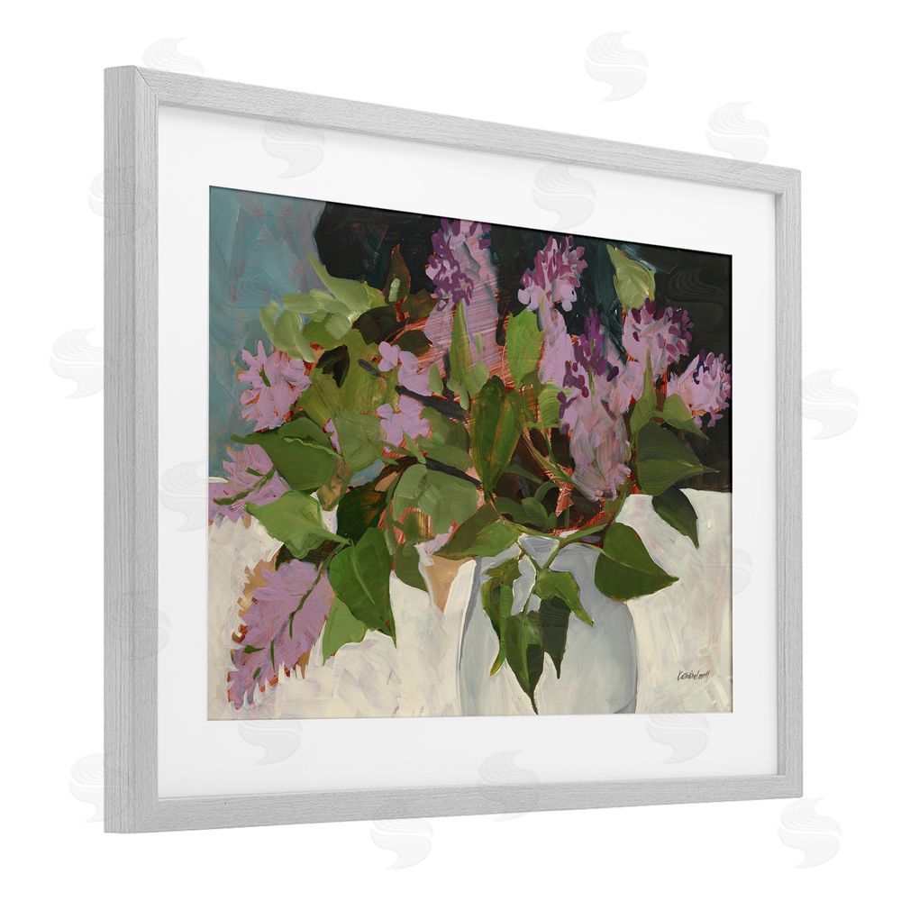Katherine Lovell June Lilacs Bouquet Gray Framed Print Under Glass Wall Art