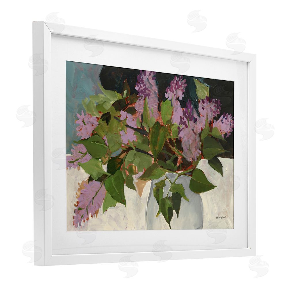 Katherine Lovell June Lilacs Bouquet White Framed Print Under Glass Wall Art