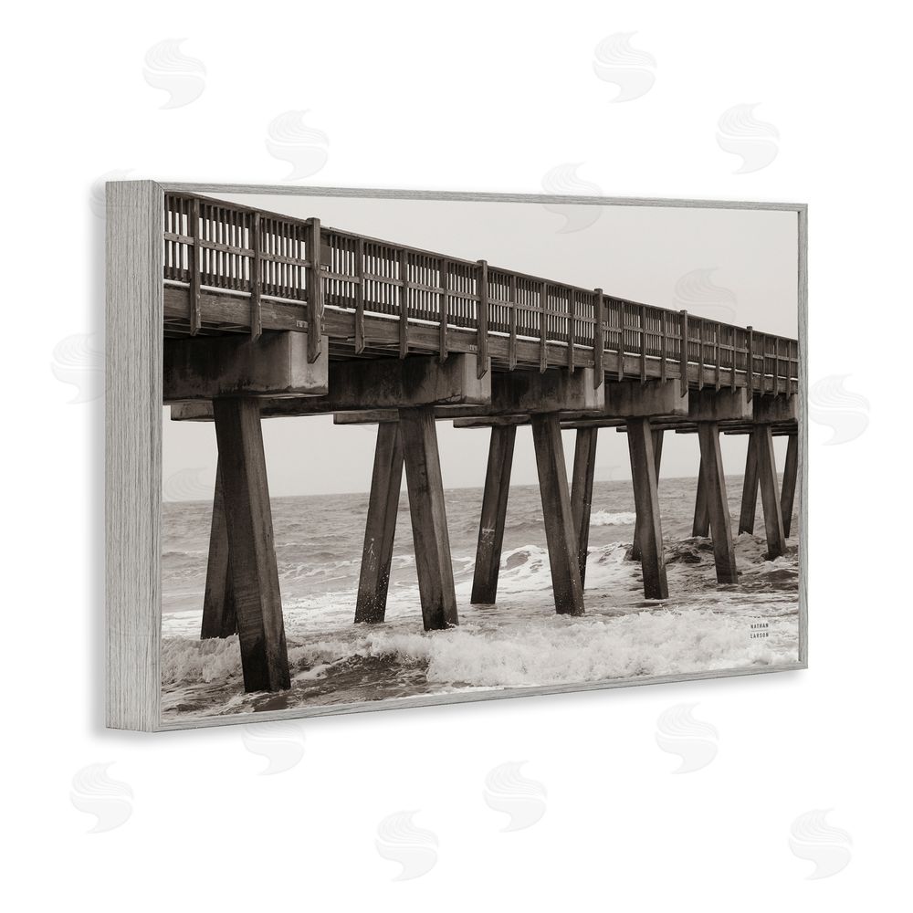 Nathan Larson Pier Angles Structure Gray Framed Giclee Wall Art Print