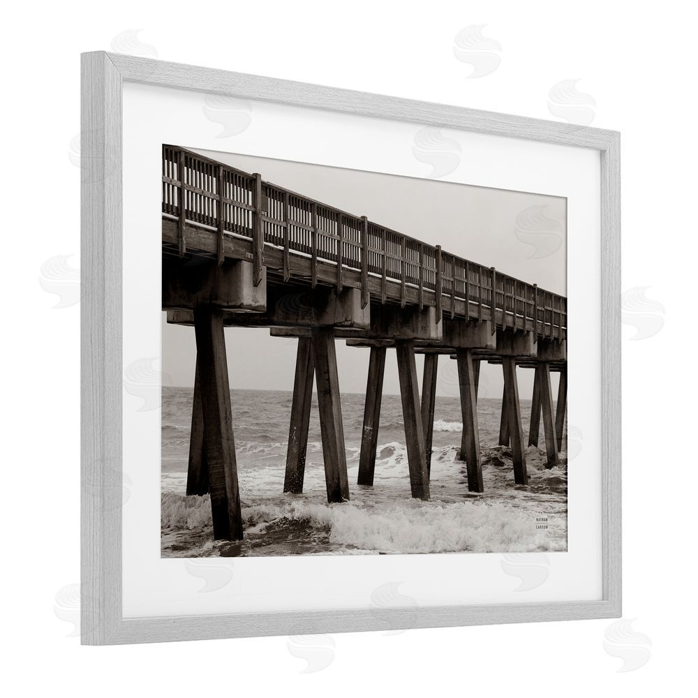 Nathan Larson Pier Angles Structure Gray Framed Print Under Glass Wall Art