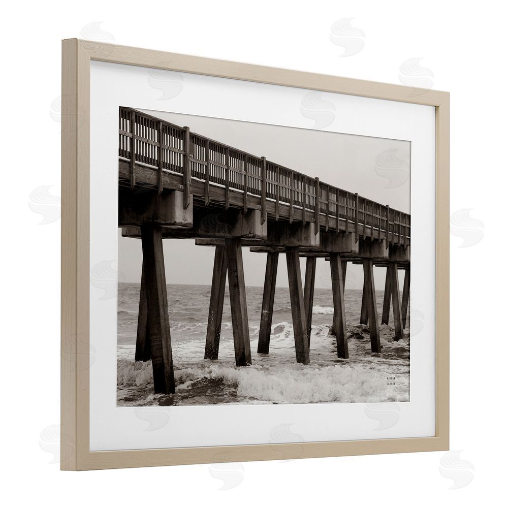 Nathan Larson Pier Angles Structure Birch Framed Print Under Glass Wall Art