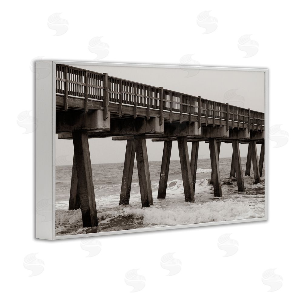 Nathan Larson Pier Angles Structure White Framed Giclee Wall Art Print