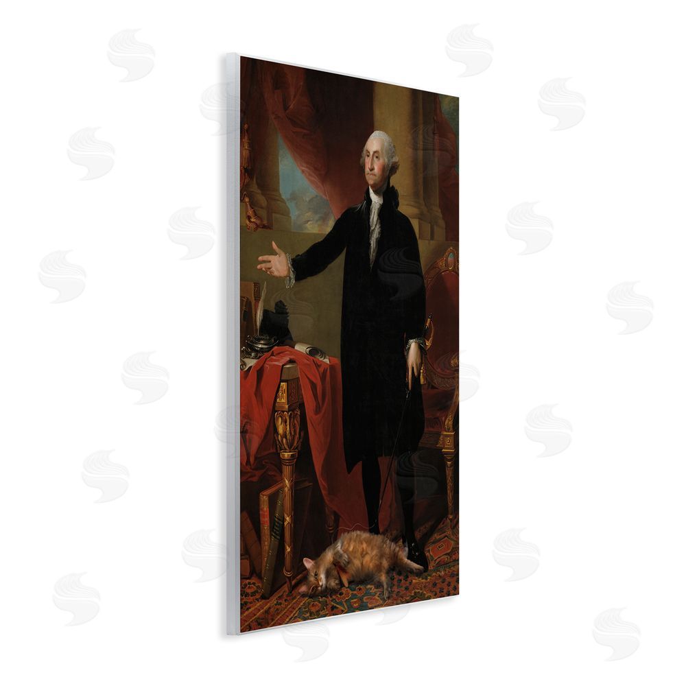 Sarah Adams Purrsuit Of Liberty Historical Cat Wall Plaque Art Print