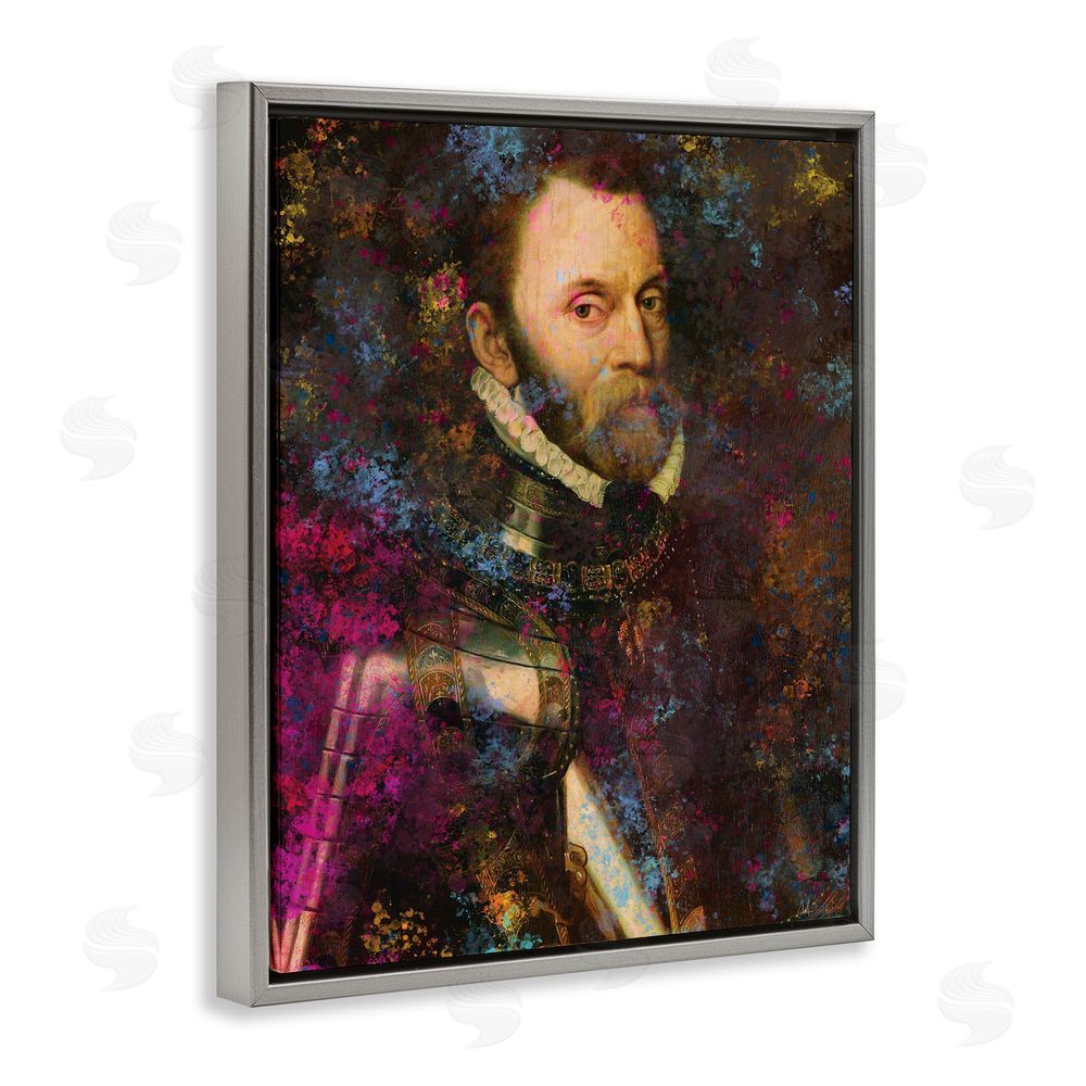 Sarah Adams Dappled Royalty Portrait Gray Floating Frame Canvas Wall Art Print