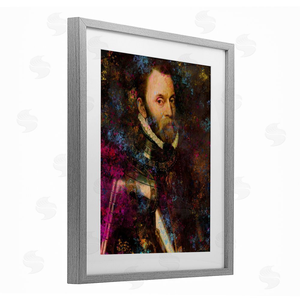 Sarah Adams Dappled Royalty Portrait Gray Framed Print Under Glass Wall Art