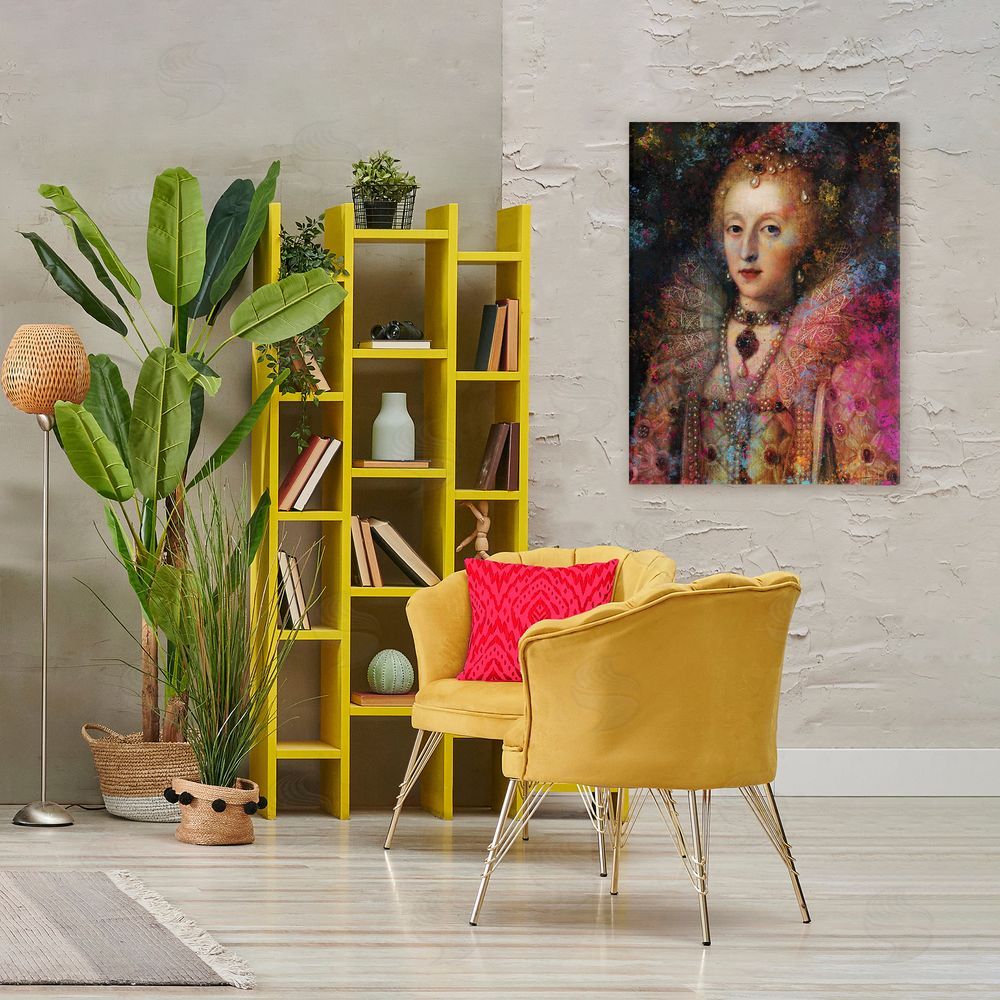 Sarah Adams Dappled Royalty Renaissance Portrait Stretched Canvas Wall Art in Room