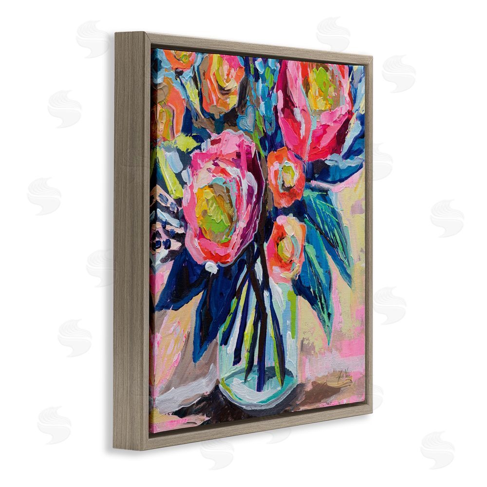Jeanette Vertentes Because You Love Me Brown Floating Frame Canvas Wall Art Print