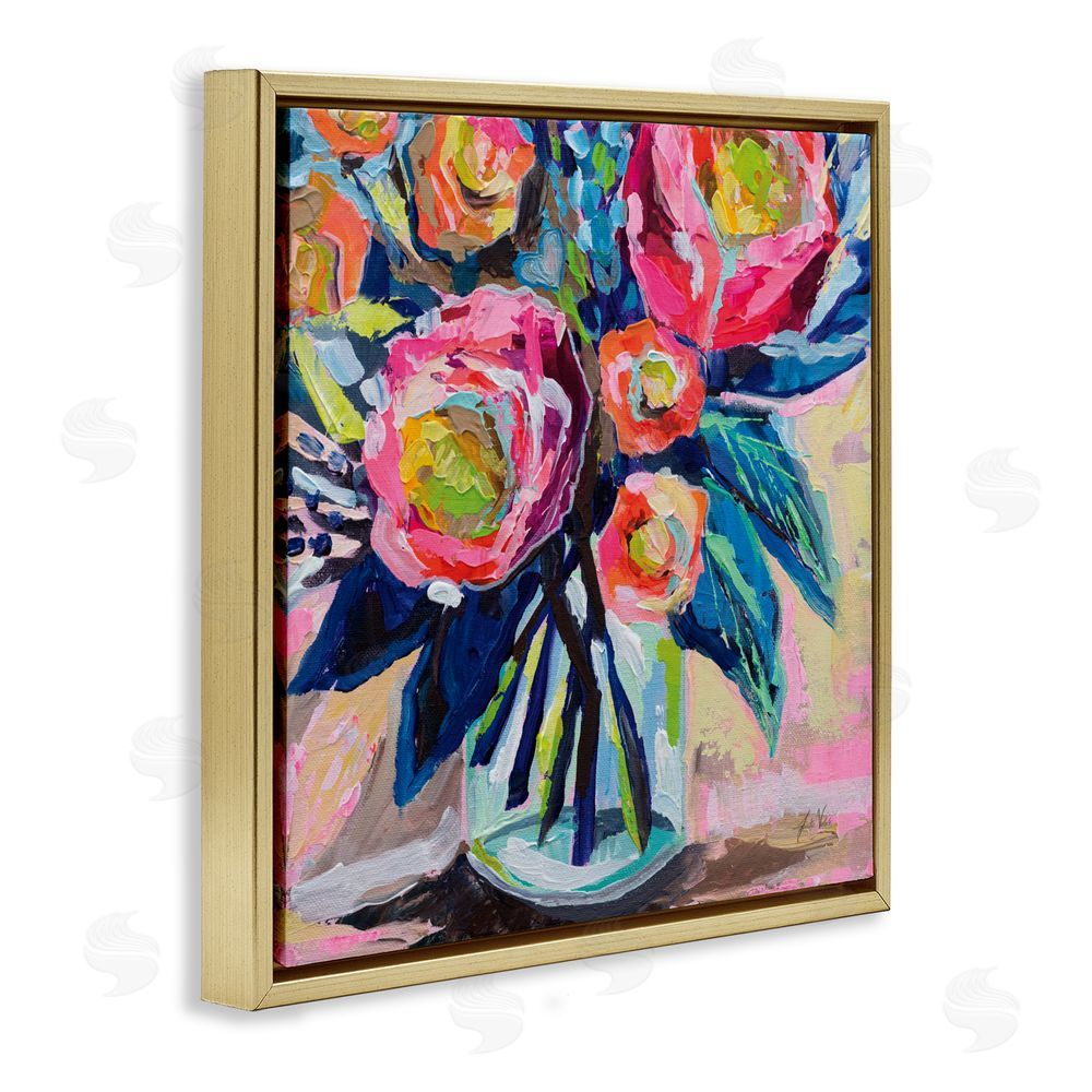 Jeanette Vertentes Because You Love Me Gold Floating Frame Canvas Wall Art Print