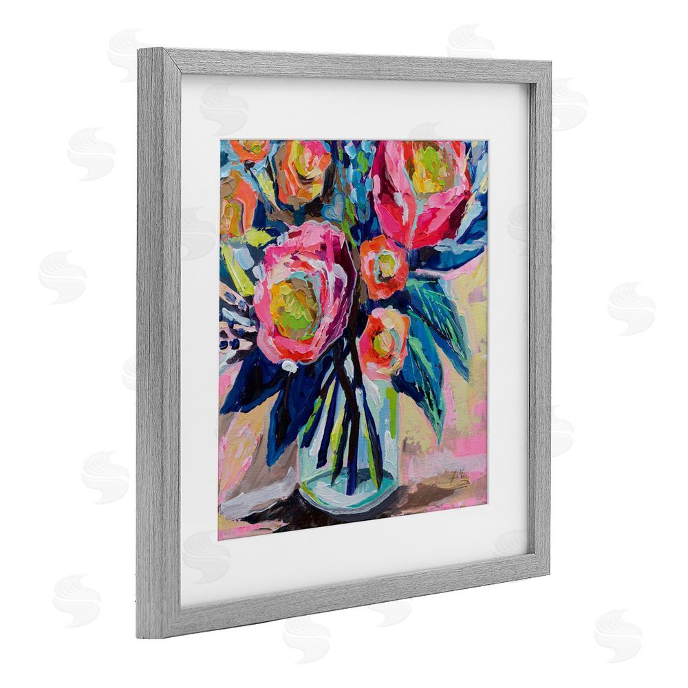 Jeanette Vertentes Because You Love Me Gray Framed Print Under Glass Wall Art