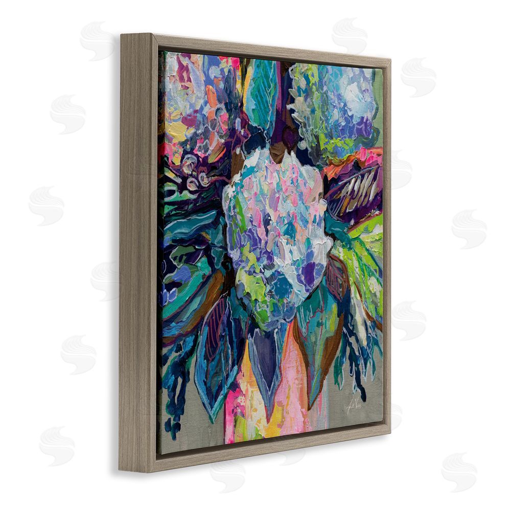 Jeanette Vertentes Love That Gives Bouquet Brown Floating Frame Canvas Wall Art Print