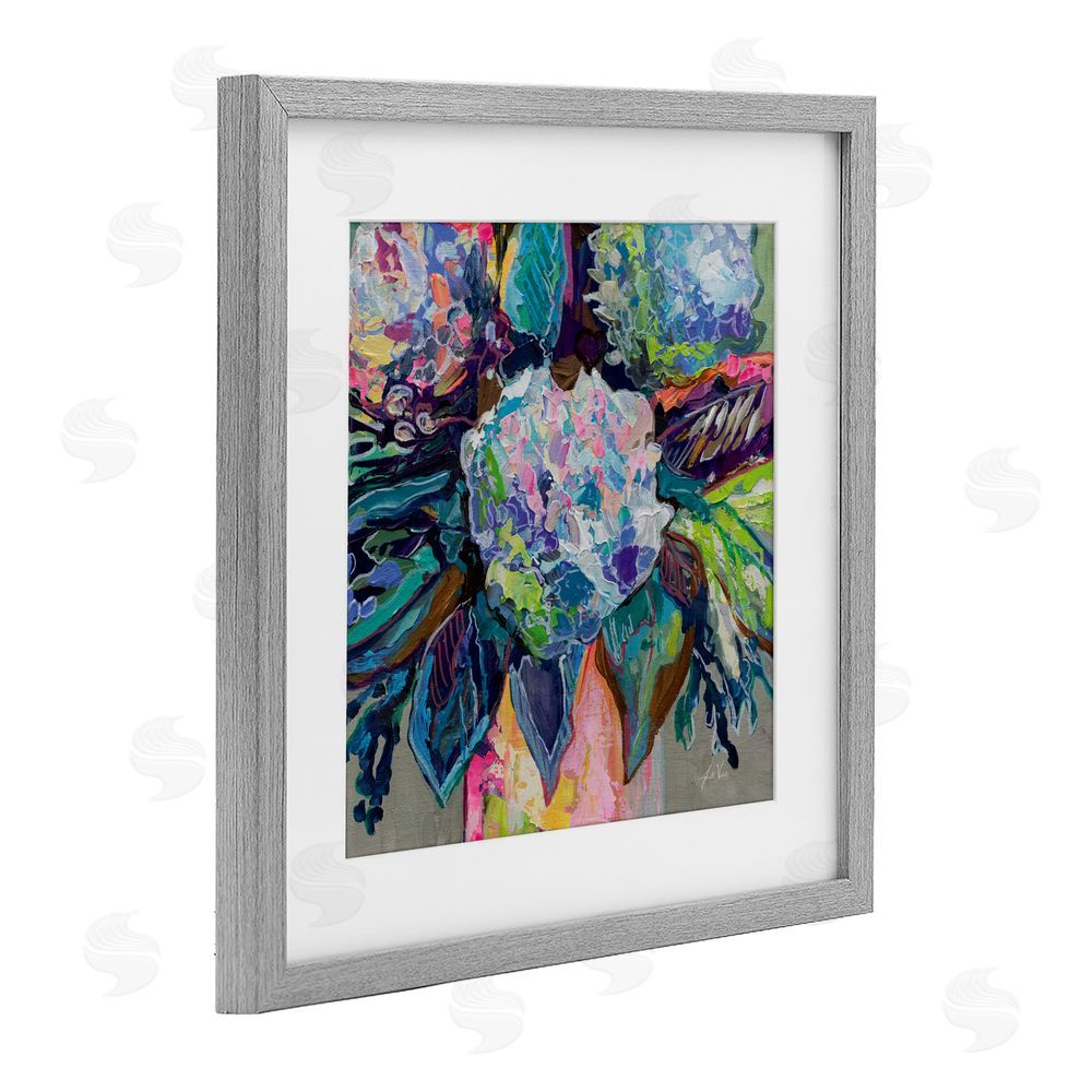 Jeanette Vertentes Love That Gives Bouquet Gray Framed Print Under Glass Wall Art