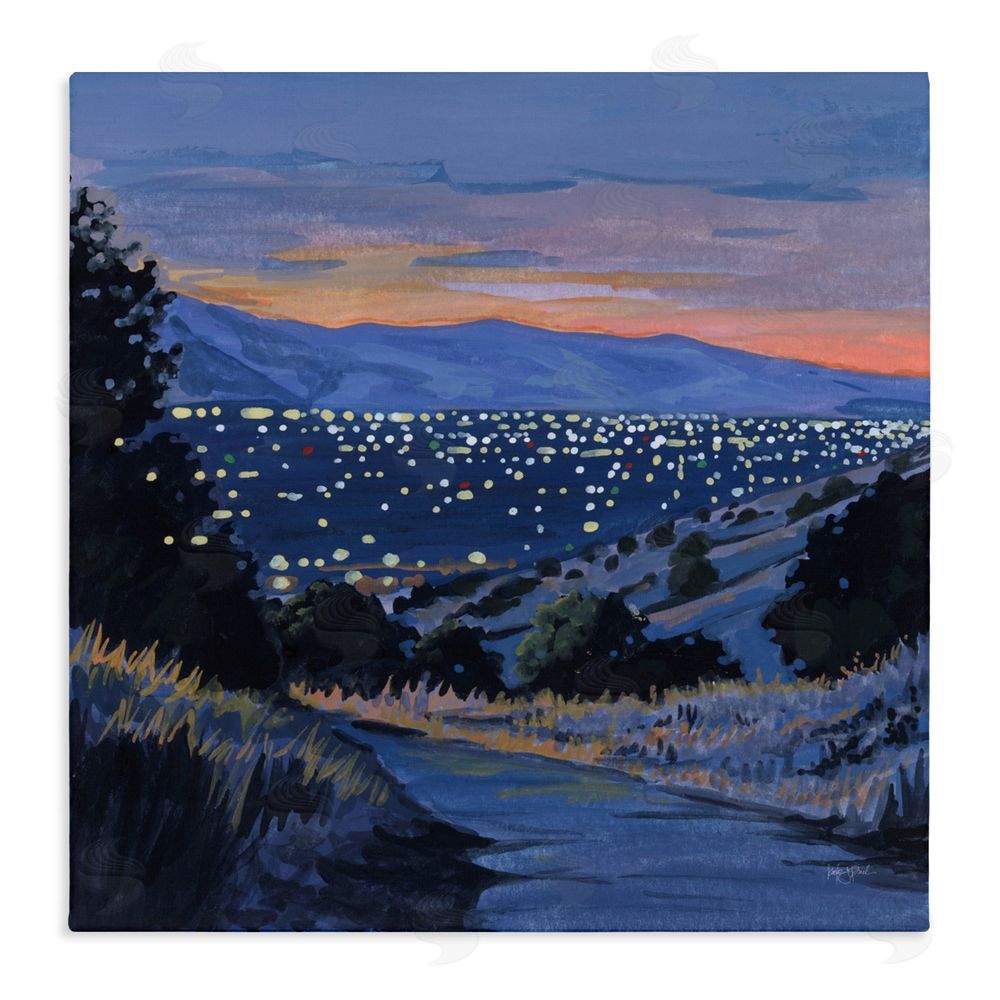 Kate Jarvik Birch Desert City Lights At Dusk Stretched Canvas Wall Art Print