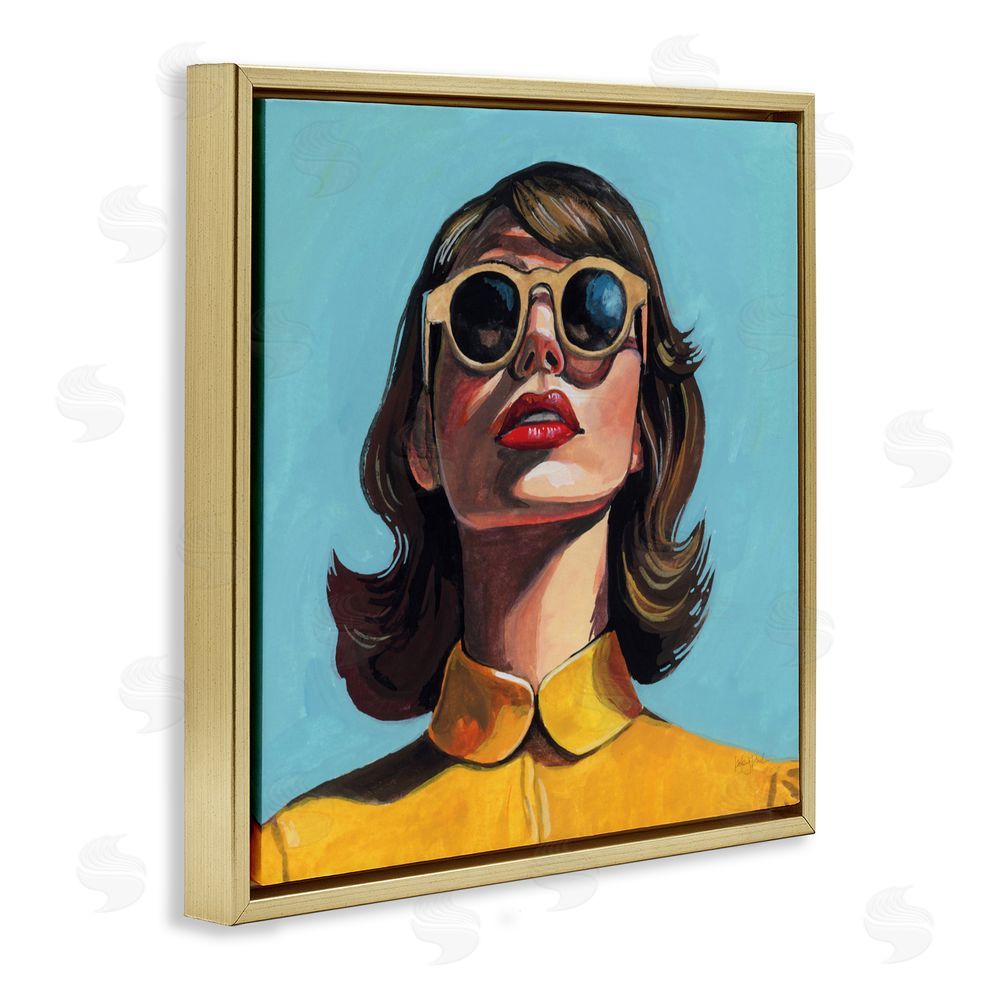 Kate Jarvik Birch Beautiful Sunshiny Day Retro Gold Floating Frame Canvas Wall Art Print