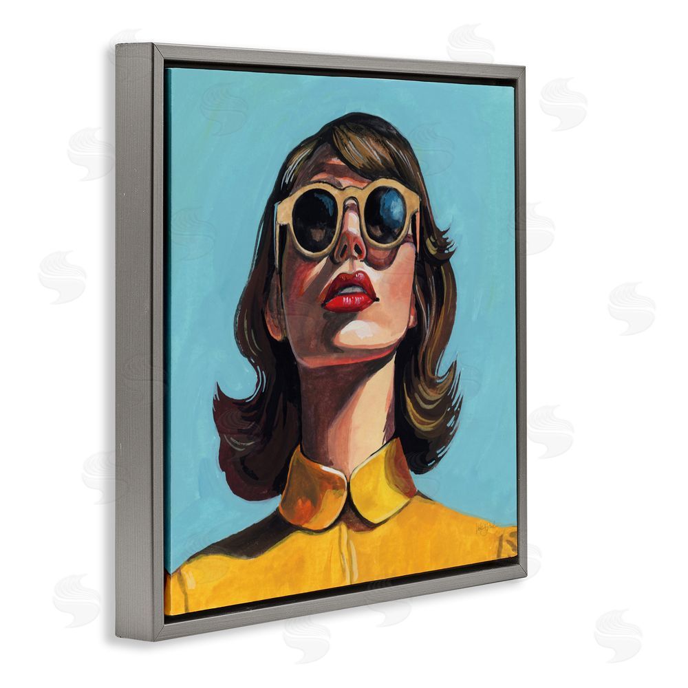 Kate Jarvik Birch Beautiful Sunshiny Day Retro Gray Floating Frame Canvas Wall Art Print