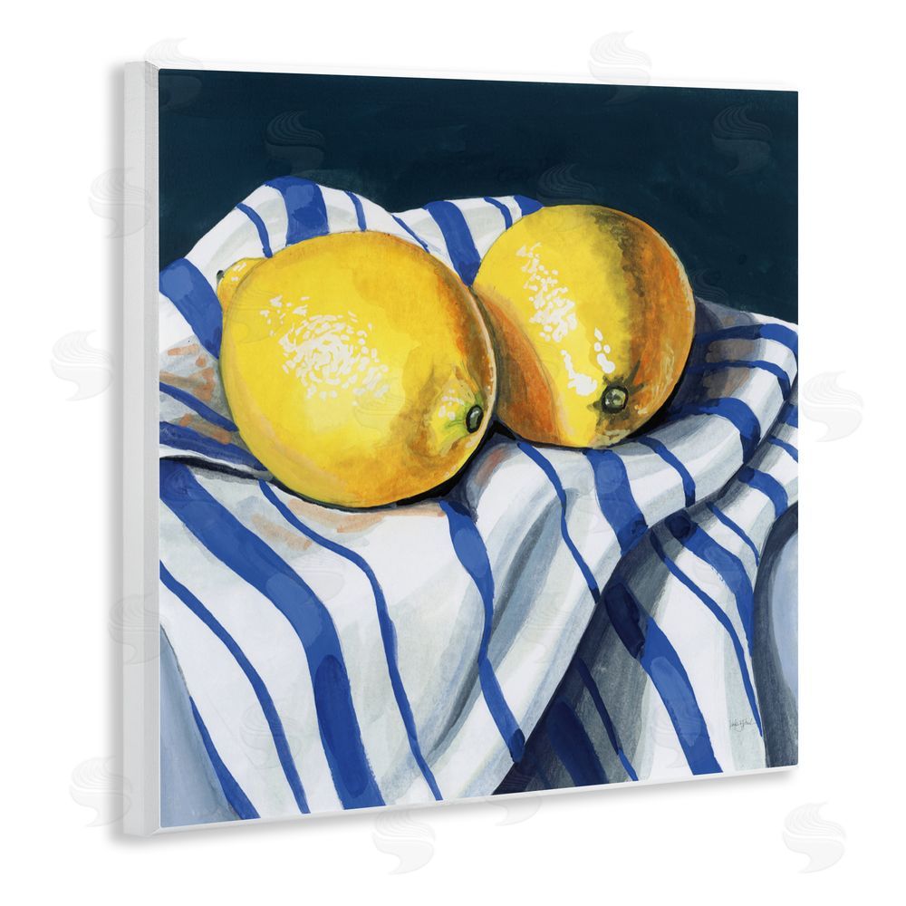 Kate Jarvik Birch Fresh Kitchen Lemons on Dishtowel Wall Plaque Art Print