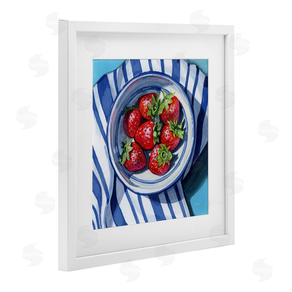 Kate Jarvik Birch Fresh Picked Kitchen Strawberries White Framed Print Under Glass Wall Art