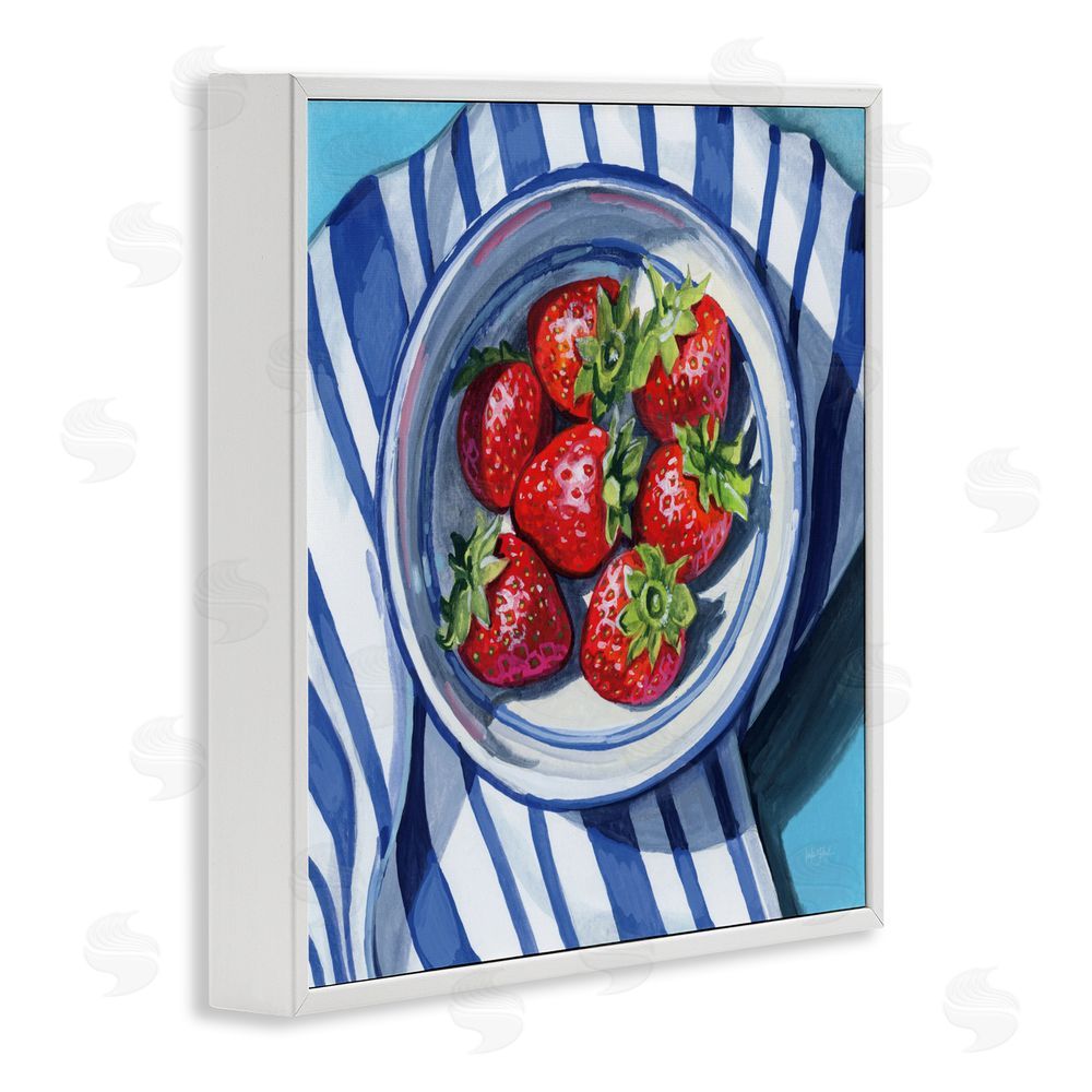 Kate Jarvik Birch Fresh Picked Kitchen Strawberries White Framed Giclee Wall Art Print