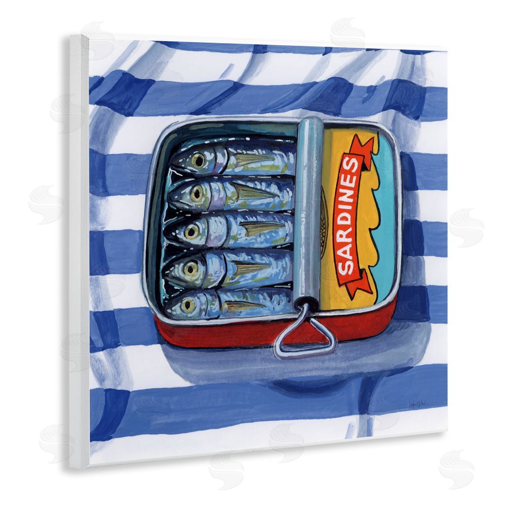 Kate Jarvik Birch Sardines On Striped Cloth Wall Plaque Art Print