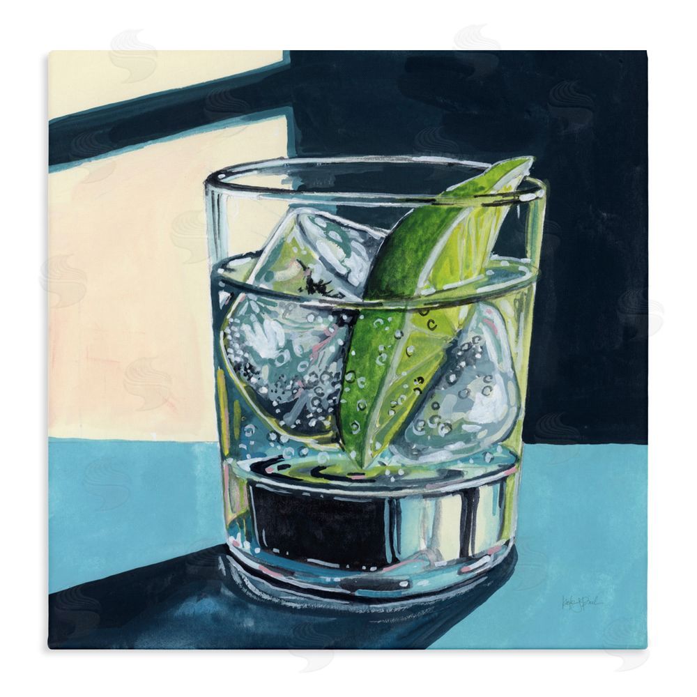 Kate Jarvik Birch Strong Gin and Tonic Stretched Canvas Wall Art Print