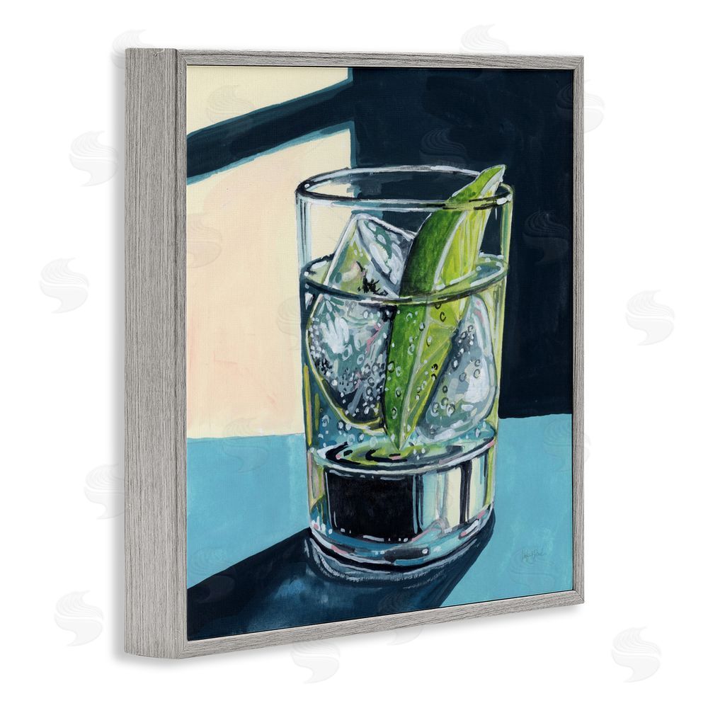 Kate Jarvik Birch Strong Gin and Tonic Gray Framed Giclee Wall Art Print