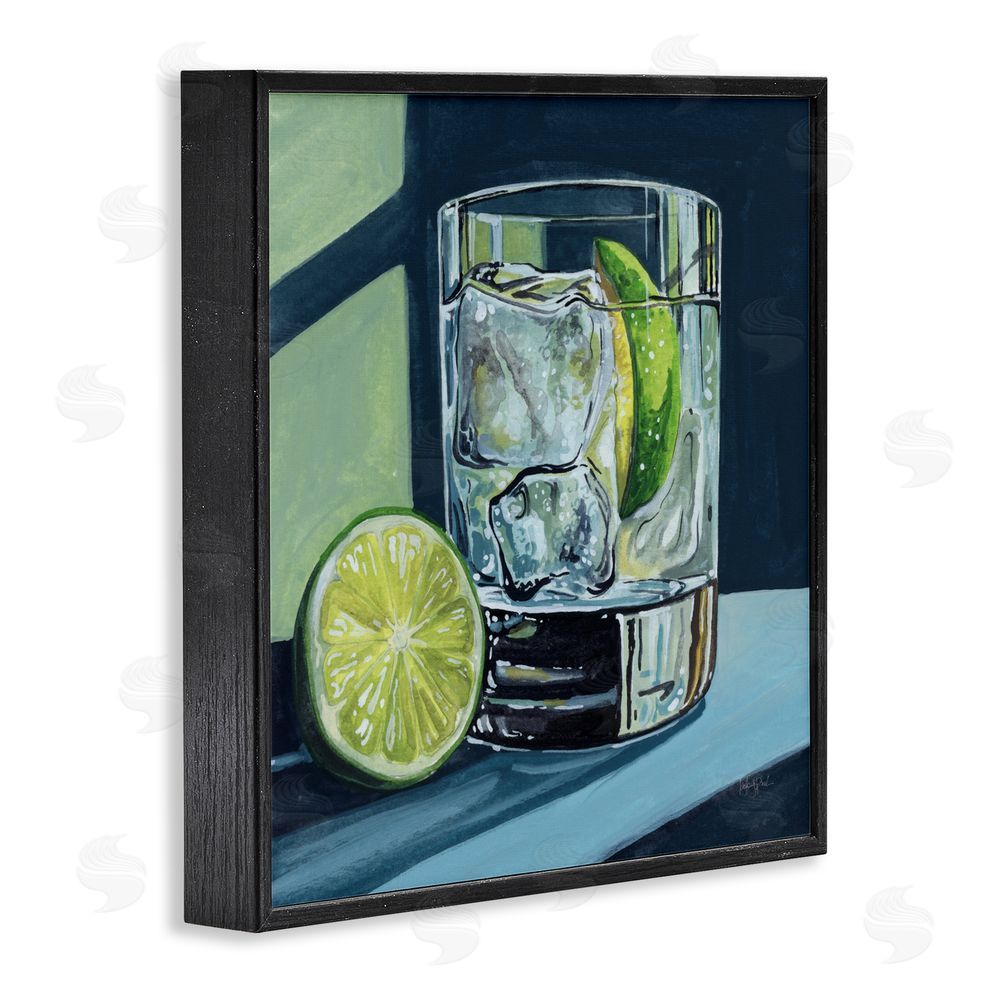 Kate Jarvik Birch Lime & Gin Tonic Cocktail Black Framed Giclee Wall Art Print
