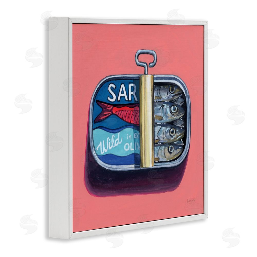 Kate Jarvik Birch Wild Sardines on Pink White Framed Giclee Wall Art Print