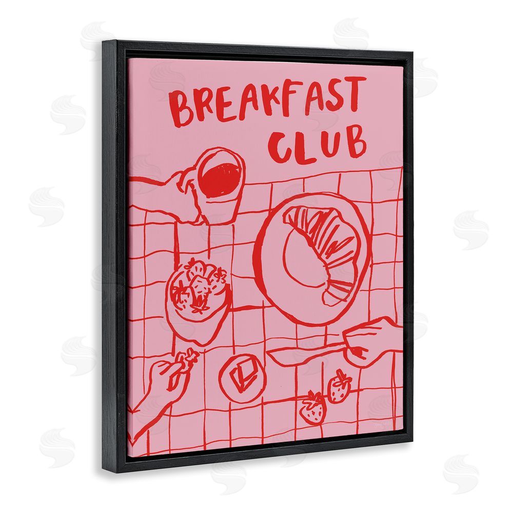 Jenaya Jackson Breakfast Club Doodles Black Floating Frame Canvas Wall Art Print