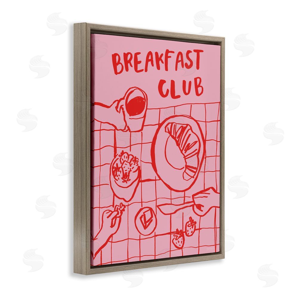 Jenaya Jackson Breakfast Club Doodles Brown Floating Frame Canvas Wall Art Print